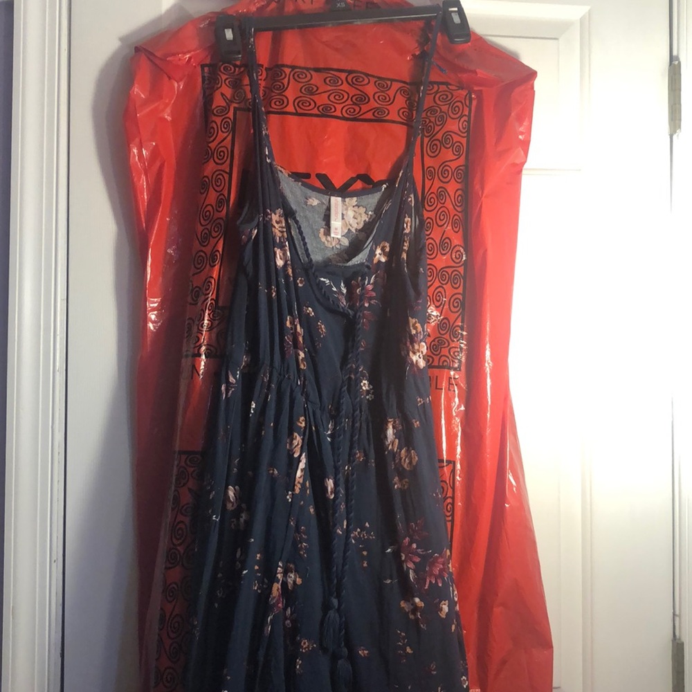 navy blue/green romper dress